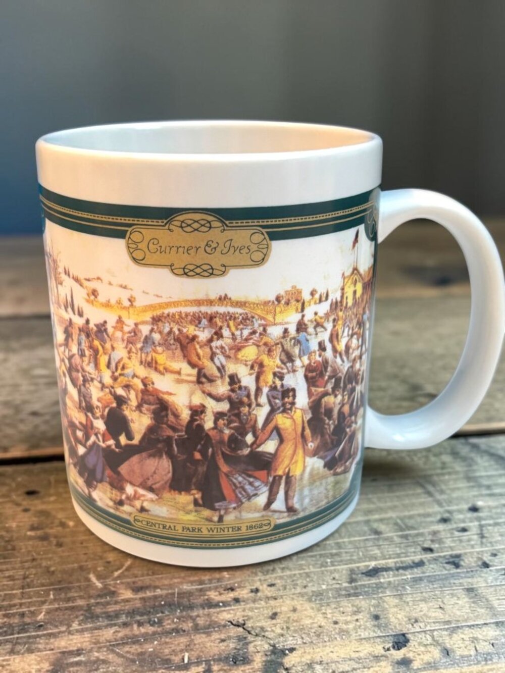 Currier & Ives Central Park Winter 1862 Ceramic Mug By Houston Harvest